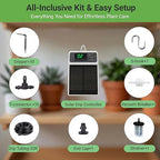 Automatic Solar drip Irrigation System (Solar/USB-C Dual Power), DIY Solar Watering System with Programmable Timer for 10 Potted Plants, IPX5 Auto Watering Kit for Indoor, Balcony, Garden & Vacation