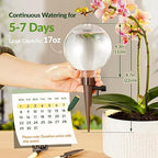 NiHome Plant Self-Watering Globes for Busy Individuals & Travelers, Long-Lasting Moisture Consistent Dripper Spike for Indoor & Outdoor Plants, Adjustable Flow Valve Easy to Refill & Maintain (4-Pack)