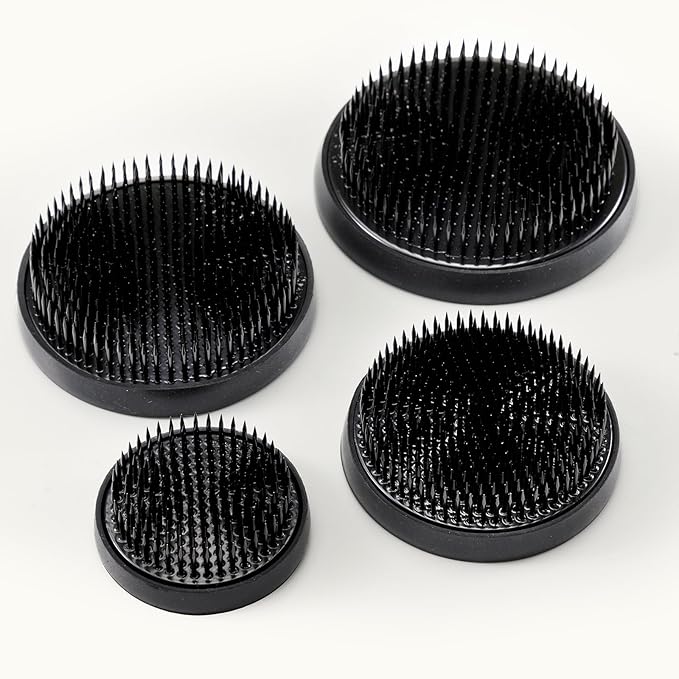 Wazakura Japanese Ikebana Kenzan Flower Holder 89mm (3.5"), Made in Japan, Round Large - Black