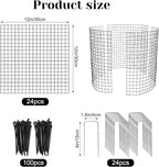 24 PCS Round Plant Protector from Animals, 8 Pack 12'' x 12'' Metal Plant Cages，24Pcs Metal Mesh to Keep Animals Out, Garden Protection Bunny Barricades, Wire Plant Protectors for Rabbits Chicken Duck