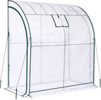 Lean to Greenhouse with 3-Tier Shelves: Ohuhu Portable Walk-in Wall Mounted Green House with Mesh Windows, 79"x39"x83" Reinforced Lean-to Wall Greenhouses with 2 Roll-Up Zipper Doors for Outdoors