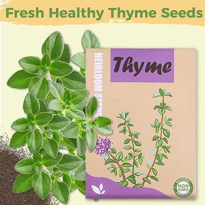 Herb Seed Pods Kit Hydroponic - Refill Pod for All Indoor Garden, 8 Grow Pods with Seeds of Thyme & Plant Food, Compatible with All Hydroponics Growing Systems