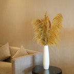 Gold Pampas Grass Decor Tall,Dried Pampas Grass for Vase, Natural Pompas Floral, Elegant Feather Flowers for Wedding Living Room Farmhouse Decorations (Natural Golden, 4pcs 43.3"(110cm))