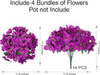 Bougainvillea Artificial Flowers for Outdoors Summer Decor, 4 Bundles Realistic Bougainvillea Fake Silk Outside Flowers UV Resistant Faux Plants for Outdoor Planters Porch Patio Window Garden, Fuchsia