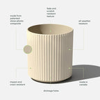 Veradek Demi Series Round Planter for Porch, Patio, Backyard | Durable Plastic-Stone Composite Material | Modern Décor for Tall Plants, Flowers