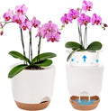 7.2 Inch Self Watering Orchid Pots for Indoor Plants,Macetas para Orqudeas,Flower Pots for Indoor Plants with Holes（White）