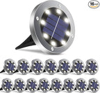 OULONGER Solar Ground Lights 16 Packs, Garden Solar Outdoor Waterproof Pathway Bright In-Ground Landscape Lights for Patio, Lawn, Yard, Driveway, Step and Walkway White Light