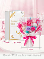Eterfield Flowers for Delivery Prime, Mother's Day Forever Flowers Bouquet, Preserved Hotpink Roses Birthday Gifts for Her Women Wife Mom Grandma Anniversary Valentines Day Christmas