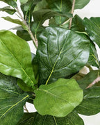 Artificial Fiddle Leaf Fig Tree 6FT - Large Fake Tree with White Planter&Basket, Tall Faux Ficus Lyrata Tree Floor Plants for Indoor Home Decor Office Living Room Housewarming Gift, 1Pack