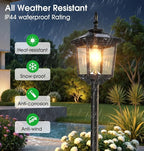 68" Solar Lamp Post Lights Outdoor,2-Pack 2700K Dusk to Dawn Solar Light Posts,Waterproof Outdoor Lights for Garden, Patio, Lawn, Pathway, Driveway, Front Porch Decor(Warm White)