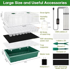 BlumWay 120-Cell Self-Watering Seed Starter Tray with Grow Light, 1-24H Timer, Seed Starter Kit with 4.02" Humidity Dome, Seedling Tray for Indoor Plant Starter, Plant Germination Trays-Green