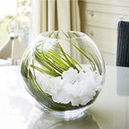 WGV Bowl Glass Vase Bulk, Diameter 6", Height 5", Open Width 4", (Multiple Sizes Choices) Clear Bubble Planter Terrarium Fish Bowl for Wedding Event Home Decor, 12 Pieces (VBW0006)