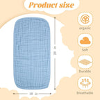 MIGIOL Baby Burp Cloths 100% Cotton Newborn Muslin Burp Cloths 10x20 inches Baby Essentials (6, White & Blue)