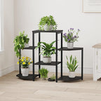 Plant Stand Indoor,Multiple Plant Shelf Corner Rack, 6 Potted Plant Stand, 6 Tiers Large Flower Holder, Planter Display Rack for Patio Balcony Living Room Bedroom Decor, Black