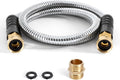 Cesun Short Garden Hose 3 ft with Female to Female Connector, Small Metal Leader Hose, Drinking Water Hose, Flexible, Lightweight Stainless Steel Water Pipe for RV, Outdoor, Yard, 3ft x 5/8"