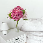 ZYTUYO Pink Hydrangea Artificial Flower 3 PCS 21in Real Touch Large Hand Feel Moisturizing Latex Flower Head with Long Stem for Wedding Decor Home Floral Arrangement Table Centerpieces