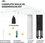 EAGLE PEAK 6.6x6.6 Portable Walk in Greenhouse, Pop Up Indoor Outdoor Greenhouse, Green House Kit with Zippered Roll-Up Doors and Windows, Hexagon Design, PE Cover, Clear/White