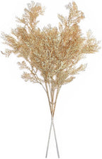 Christmas Decor Artificial Plants, PASYOU Gold Fake Antlers Plastic Grass Shrubs Leaves Indoor Outdoor Home Garden Party Hotel Verandah Wedding Event Faux DIY Decoration - 30 Inch Golden 2 Bunches