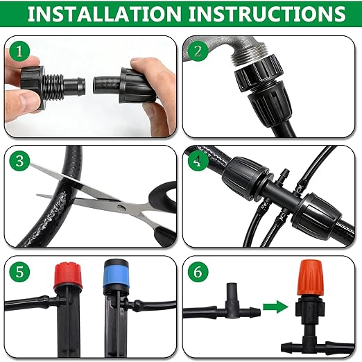 135PCS 240FT Drip Irrigation System Set, Automatic Drip Irrigation Kit for Greenhouse, Yard, Lawn, Plant, with 1/2 inch Hose, 1/4 inch Distribution Tubing and Accessories