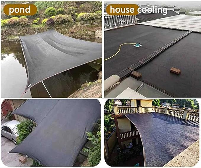 Sun Shade Sun Sail Shade 5m Shading Net Grommets Multifunctional Shade Sail, Durable Outdoor Shade Net Tarp for Garden Pergola Plant Balcony Courtyard,black-2x5m