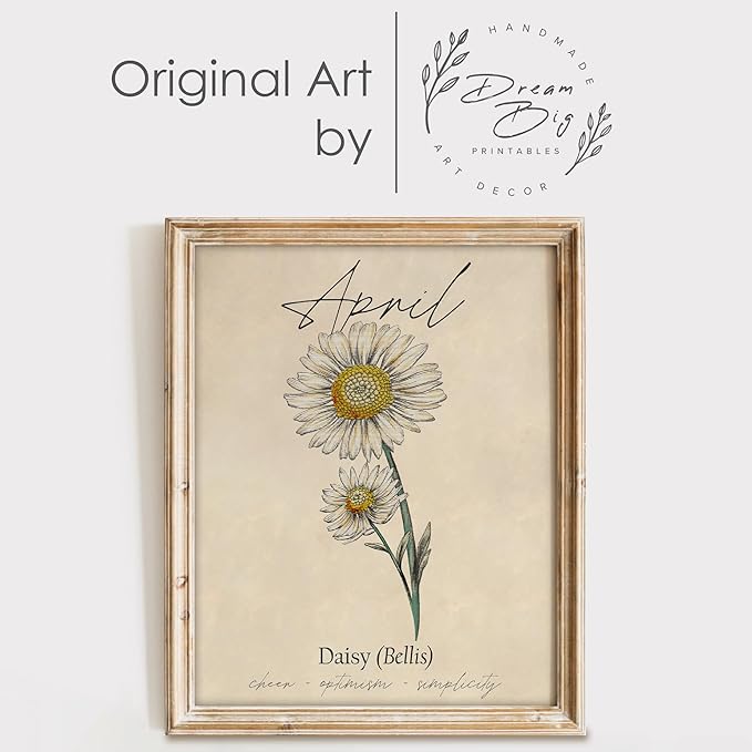 April Birth Flower Art Print - 8x10 (Unframed) | Capturing the Splendor of the April Birth Flower | Decor Accent for Birthdays and Special Occasions | Living Room Décor | Modern Home Décor