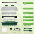 TONYFUL Seed Starter Tray with Grow Light, 60-Cell Seed Starter Kit with 4.07” Humidity Dome, Indoor Seedling Starter Tray, Seed Starting Tray for Plant Germination, Seeds Growing