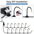 100FT Drip Irrigation System,Garden Watering System with 17 Copper Nozzles&1/4" Tubing, 360° Adjustable Irrigation System for Garden,Automatic sprinklers for Yard,Raised Beds&Greenhouse