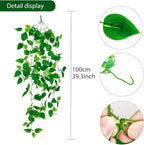 Freyalife Fake Hanging Plants for Room Decor, Artificial Ivy vines Greenery Leaves Garlands for Home Aesthetic living Bedroom kitchen Office Wall patio Bookshelf, Indoor,Outdoor decorations(No Basket)