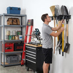Aking Ace Garage Tool Organizer Wall Mount, 96-Inch Heavy Duty Garden Tool Rack for Shed, Holds 350lbs, Adjustable Storage Hanger for Shovel, Rake, and Power Tools