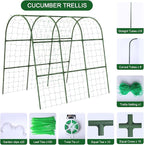 Cucumber Trellis for Raised Bed, 63"x47"x22" Garden Trellis for Climbing Plants Outdoor with Climbing Net and Plant Support Clip for Cucumber, Vegetable, Flowers