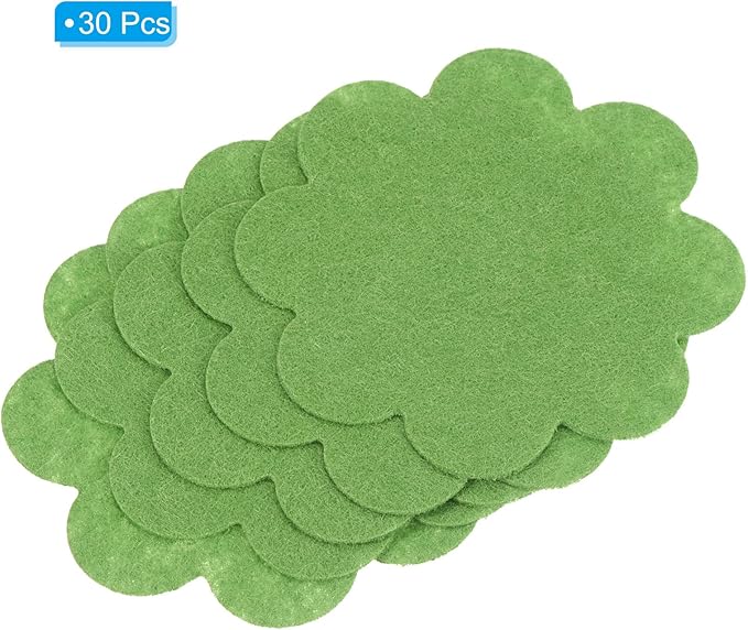 PATIKIL 3 Inch Plant Pot Hole Pad, 30 Pack Non-Woven Fabric Flower Shape Bonsai Bottom Soil Mat, Green