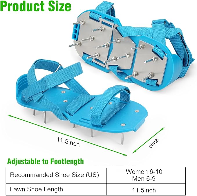 Lawn Aerator Shoes for Grass - Pre-Assembled Grass Aerator Shoes for Lawn - Soil Yard Aerator Tool for Aerating Patio Garden