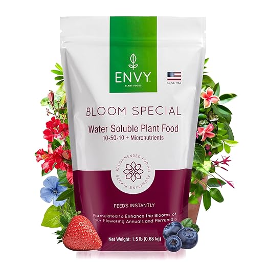 ENVY Bloom Special Plant Fertilizer for Flowering Plants, 1.5 Pound - Makes 150 Gallons, for Indoor and Outdoor Plants, Pet Safe, Water Soluble, Made in USA