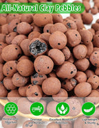 TOYPOPOR Leca Clay Pebbles for Plants, (10 Quarts) Leca Balls, Lightweight Clay Ball, Potting Mix Grow Media Used for Drainage, Decoration, Aquaponics, Hydroponics and Other Gardening Essentials