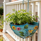 Plant Umbrellas for Outdoor Plants, Farmhouse Umbrella Shaped Wall Hanging Planter – Metal Iron Art with Drainage Holes, No-Drill Rustproof Flower Pot for Yard, Patio, Balcony