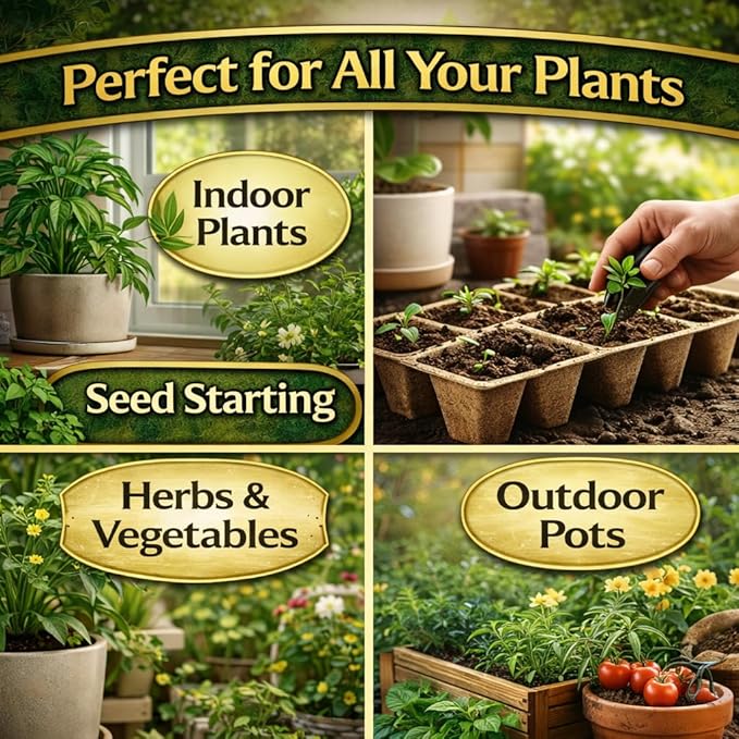 Potting Mix Soil 3 QT for Indoor Plants & Outdoor Gardening – Seed Starter Soil, All Purpose Planting Mix – Moisture Retaining, Fast Draining Soil for Seeds, Herbs, Flowers & Vegetables