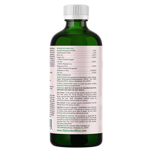GARDENWISE 0-3-2 Giant Bloom: Orchid Bloom Enhancer - Orchid Bloom Booster - Orchid Food Fertilizer Concentrate - Chelated Nutrients for Healthy Flower & Reblooms (8 OZ)