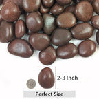 YISZM 20lbs Red River Rocks for Landscaping, 2-3 Inch Natural Pebbles for Indoor Plants, High Polished Decorative Stones Vase Filler Fish Tank Aquariums Garden