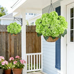 AGIRL 3 Bundles Green Artificial Hydrangea Flowers for Outdoors, UV Resistant Lifelike Faux Flowers for Spring Indoor Outdoor Garden Patio Porch Balcony Home Decoration Wedding Party Centerpieces