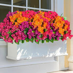 Spring Artificial Bougainvillea Flowers Fake Plants for Outdoors Porch Planters, UV Resistant Faux Realistic Silk Colorful Greenery for Summer Outside Patio Decoration, 8 Bundles