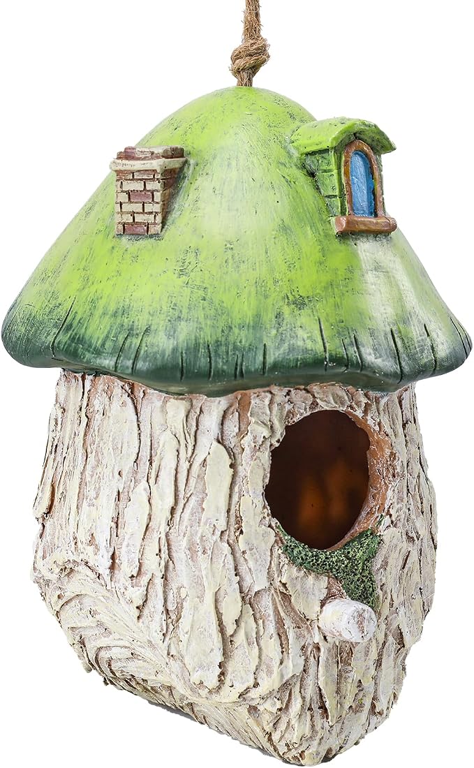 Yinns Bird House for Outside, Birdhouses for Outdoors Nesting, Decorative Resin Bird Houses for Yard Garden Decor, Water Proof