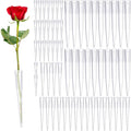 LIQWEI 60Pcs Floral Water Tubes, Flower Stems Tube Holder, Flower Arrangements Sleeves Flowers Bouquet Accessories, Bouquet Holder for DIY Cake Decoration, Single Stem Roses Crafts