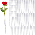 LIQWEI 60Pcs Floral Water Tubes, Flower Stems Tube Holder, Flower Arrangements Sleeves Flowers Bouquet Accessories, Bouquet Holder for DIY Cake Decoration, Single Stem Roses Crafts