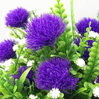 CATTREE Artificial Dandelion Plants, Plastic Flowers Shrubs Bushes Fake Grass Wedding Indoor Outdoor Home Garden Verandah Centerpieces Arrangements Party Decoration Planting Filler - Purple 4 Pack