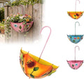 Plant Umbrellas for Outdoor Plants, Farmhouse Umbrella Shaped Wall Hanging Planter – Metal Iron Art with Drainage Holes, No-Drill Rustproof Flower Pot for Yard, Patio, Balcony