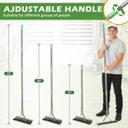 Dual-Action Dethatcher Rake - 21-Tine, Adjustable Long-Handle Landscaping Rake with 55", Heavy Duty Thatch Rake, Turf Rake for Artificial Grass, Metal Rake for Spring Lawn Care, Soil Aeration