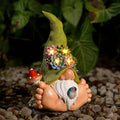 Joint Honglin Solar Turtle Garden Statue with Bunny and LED Succulent Flowers – Outdoor Lawn Decor with Lights, Cute Animal Yard Ornament for Patio, Pathway, or Garden Gift (Gnome)