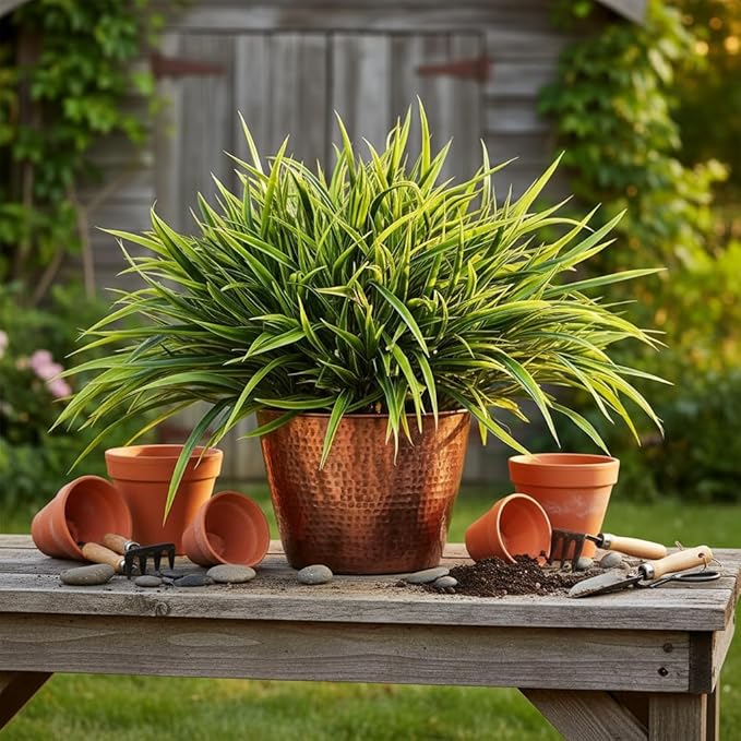24 Bundles Artificial Outdoor Plants UV Resistant Fake Grass Plants Faux Plastic Greenery Shrubs for Home Garden Pathway Window Box Front Porch Spring Summer Decor, Green