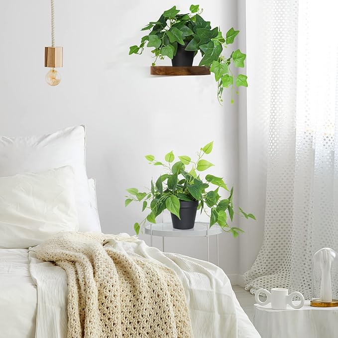 AceList 2 Pack Faux Plants Indoor, Realistic Fake Ivy Fake Plants Potted Plants Artificial Decor, Artificial Plants for Home Decor