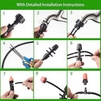 280 Pcs Drip Irrigation Kit, 147FT Garden Watering System 1/2 1/4 in Distribution Tubing Hose Automatic Patio Misting System Micro Automatic Drip Irrigation for Plant Garden Greenhouse Patio Lawn